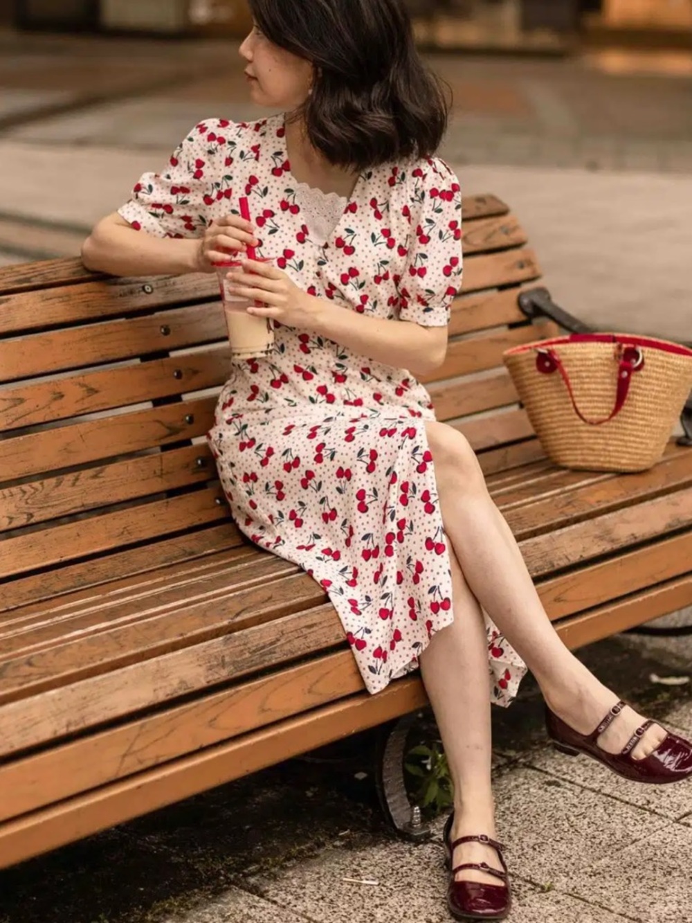New Fabrique Federica Mulberry Silk Dress With Polka Dots